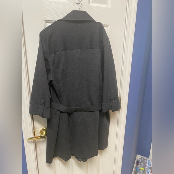 Rafaella Woman 3/4 Sleeve Button Front Shirt Dress Jacket Dark Gray Size 16W - Picture 5 of 8